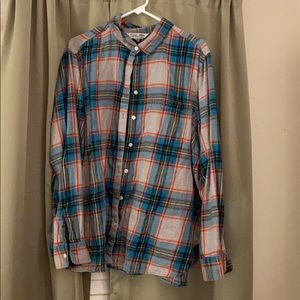 Grey Plaid Flannel Shirt XXL